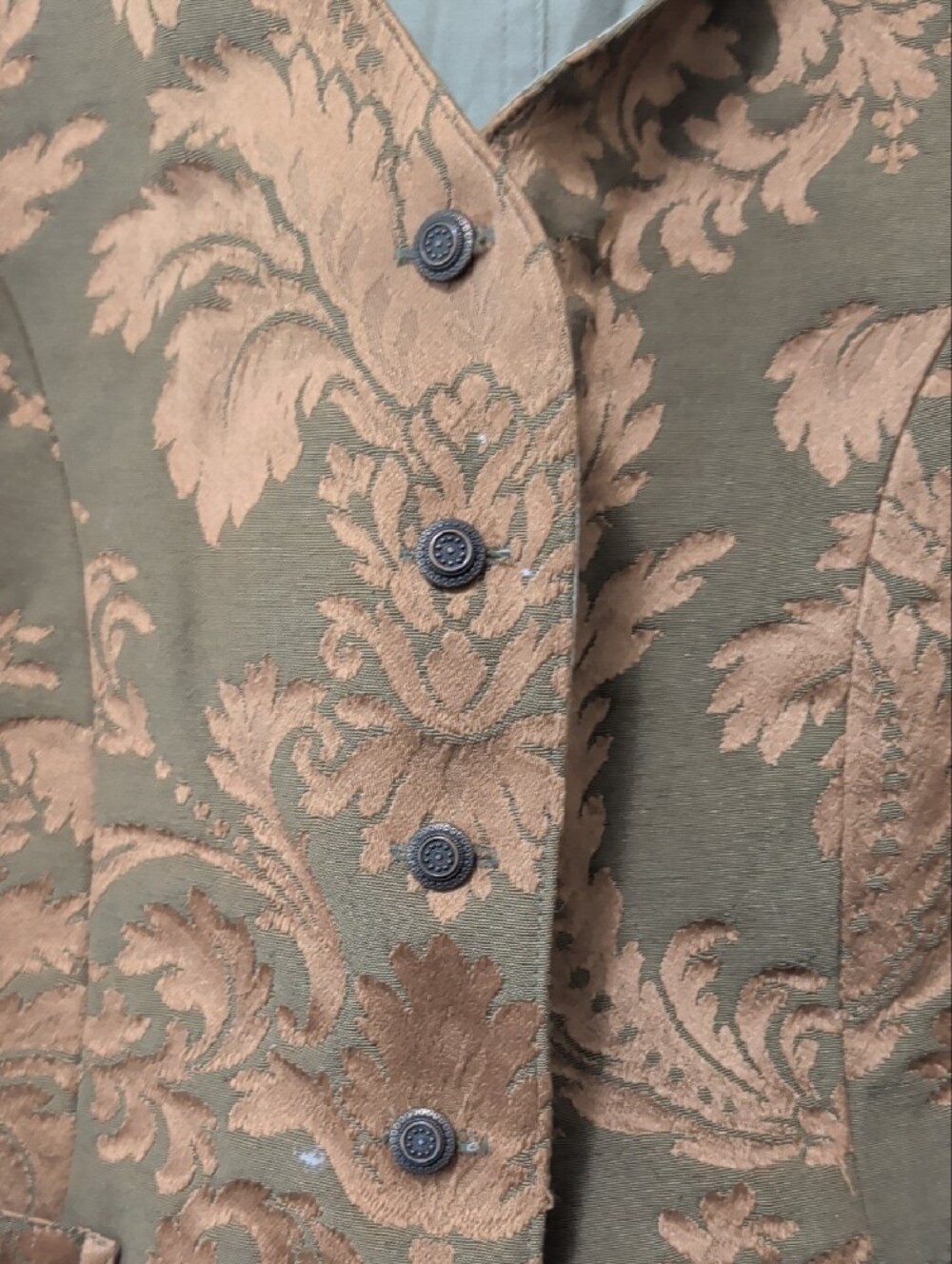 GAP Olive & Copper Jacquard Vest - Picture 3 of 5